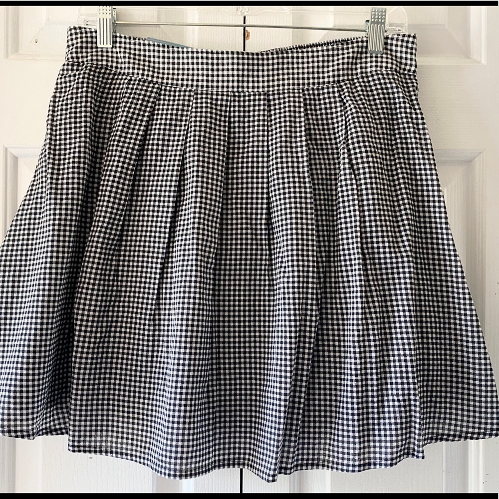 NWT Old Navy Womens Black White Gingham Skirt S